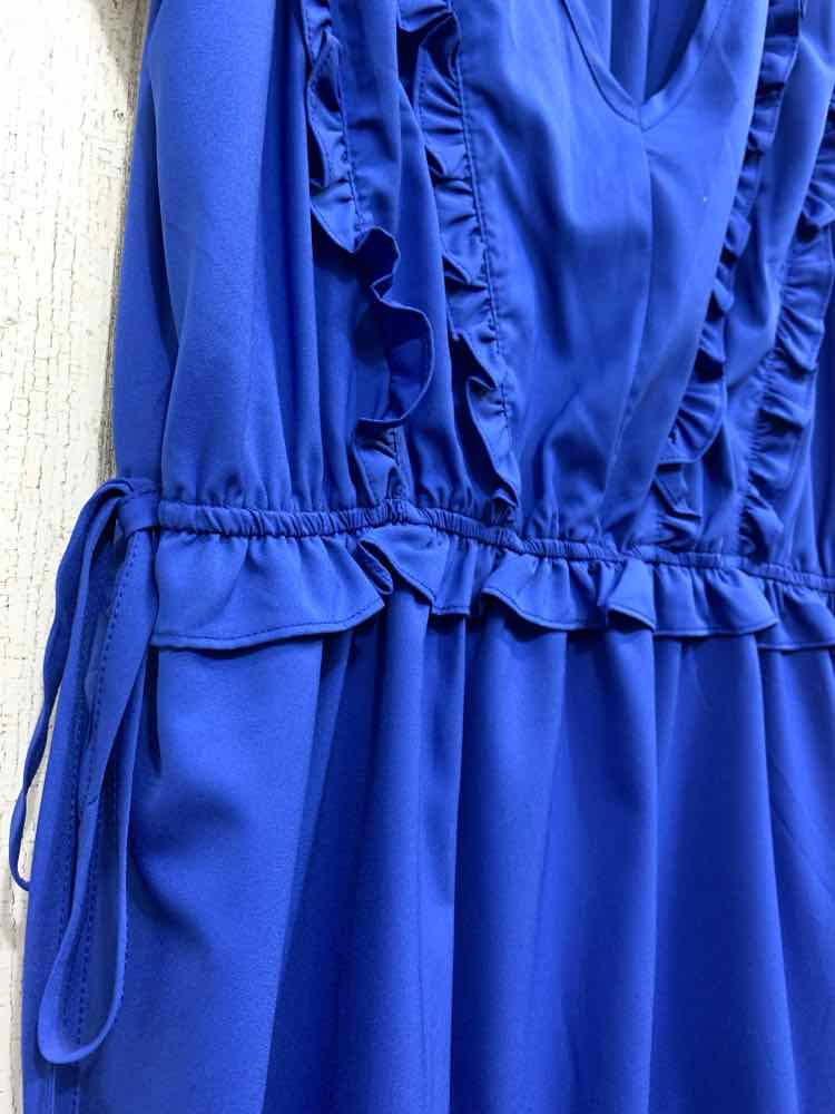 PRE-OWNED PINCH Dresses and Skirts Size L Royal Blue RUFFLES MIDI Dress/ROYAL BL