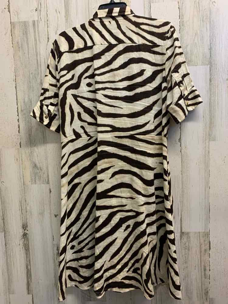 PRE-OWNED Ralph Lauren Dresses and Skirts Size 10 CREAM/BROWN ZEBRA WRAP Dress/C