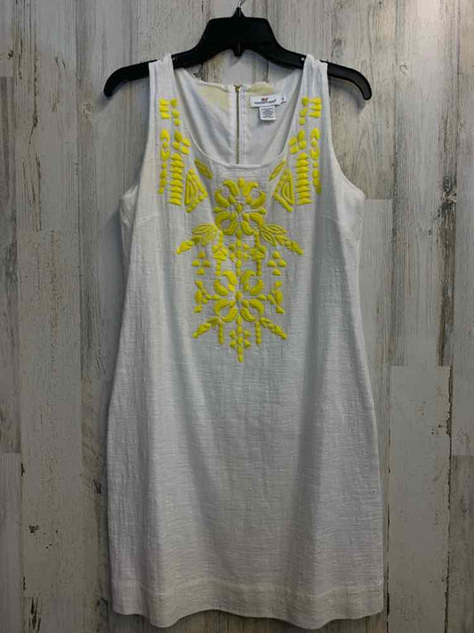 PRE-OWNED VINEYARD VINES Dresses and Skirts Size 8 WHT/YELLOW SLEEVELESS Dress