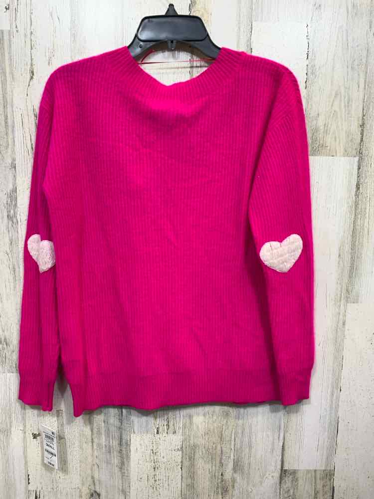 NWT CHARTER CLUB Size S Tops HOT PINK Cashmere LONG SLEEVE V NECK SWEATER