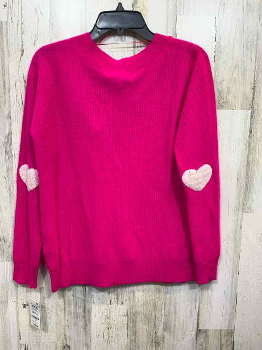 NWT CHARTER CLUB Size S Tops HOT PINK Cashmere LONG SLEEVE V NECK SWEATER