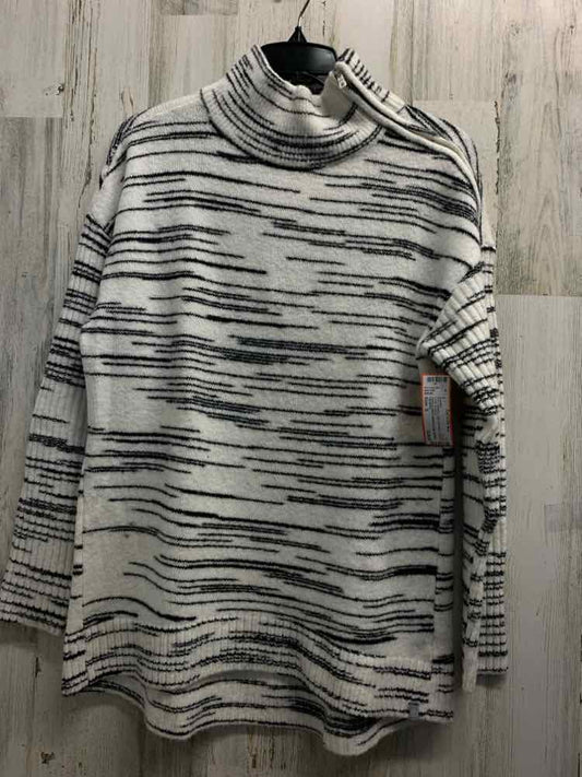 PRE-OWNED TALBOTS Tops Size S WHT/BLK STRIPES LONG SLEEVE Sweater