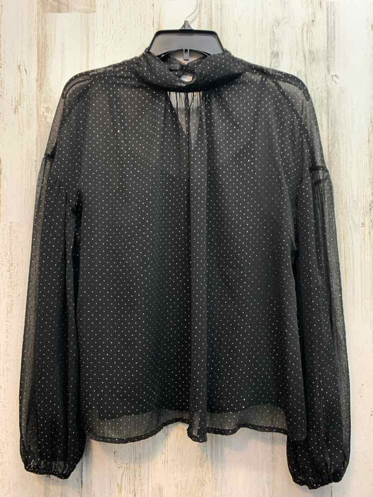 PRE-OWNED SANCTUARY Tops Size M BLACK/GOLD DOTS LONG SLEEVES TOP/LONG SLEEVE & H
