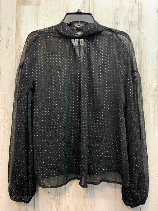 PRE-OWNED SANCTUARY Tops Size M BLACK/GOLD DOTS LONG SLEEVES TOP/LONG SLEEVE & H