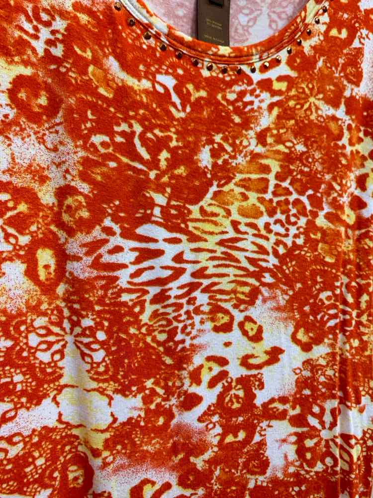 PRE-OWNED MULTIPLES Tops Size M ORANGE/YELLOW/WHITE CHEETAH TANK TOP Tank Top/OR
