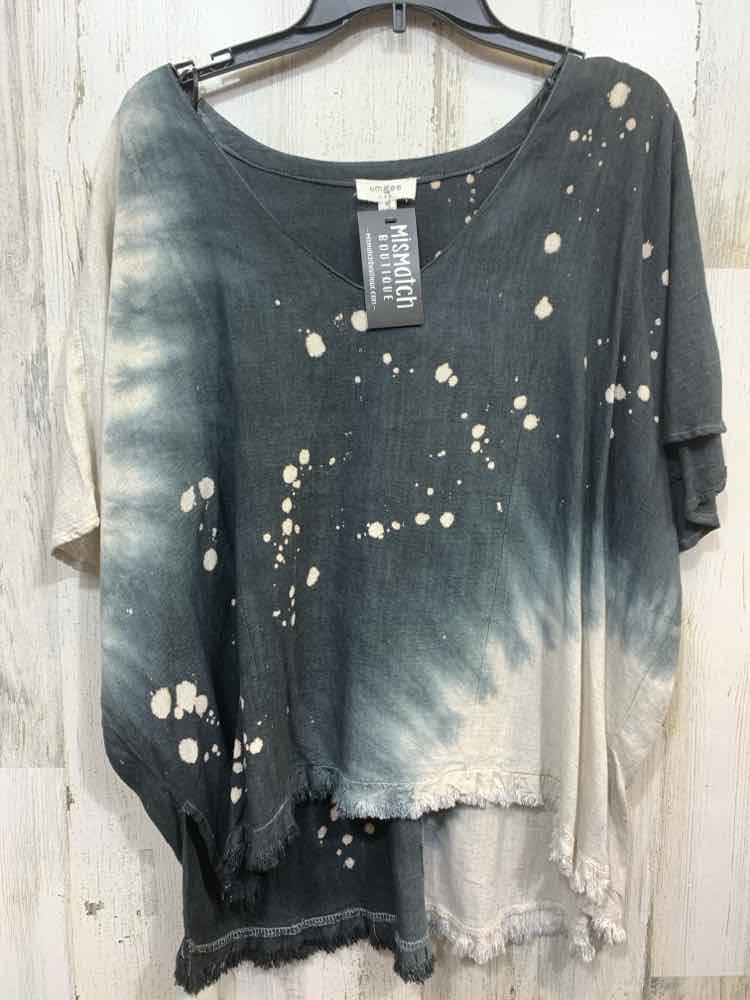 NWT UMGEE/DISTRESSED HEM RELAXED FIT SHORT-SLEEVE
