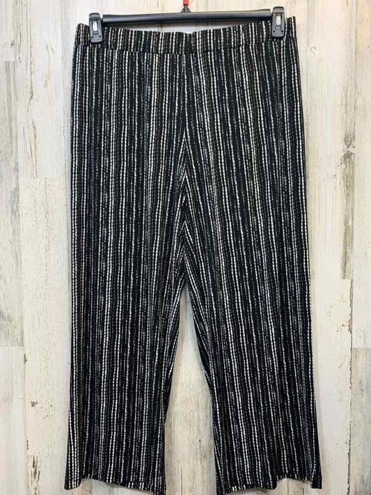 Size XLP RAFAELLA BOTTOMS BLK/WHT Stripe WIDE LEG Pants
