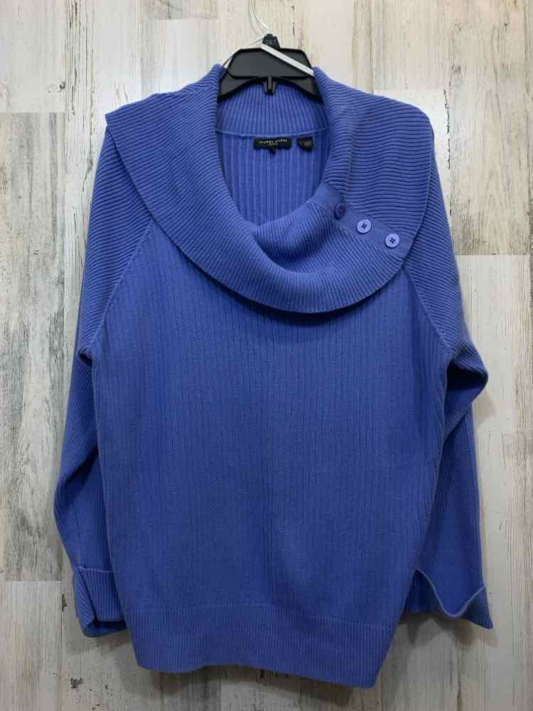 JEANNE PIERRE PLUS SIZES Size 3X periwinkle SWEATER Sweater