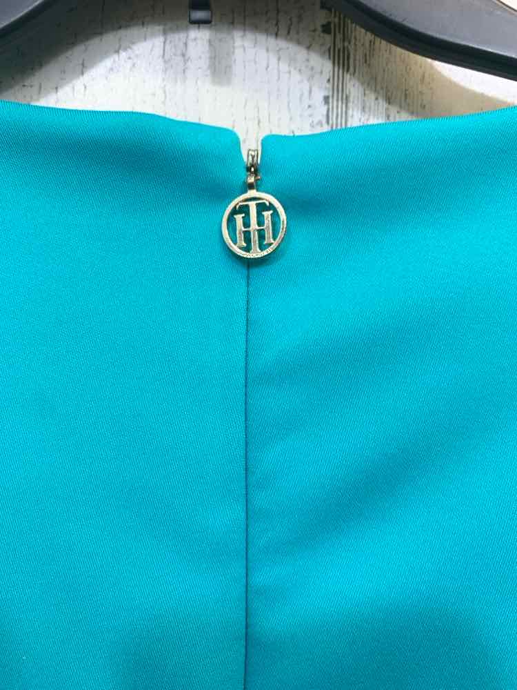 PRE-OWNED TOMMY HILFIGER Dresses and Skirts Size 10 Teal Solid SHEATH Dress/TEAL