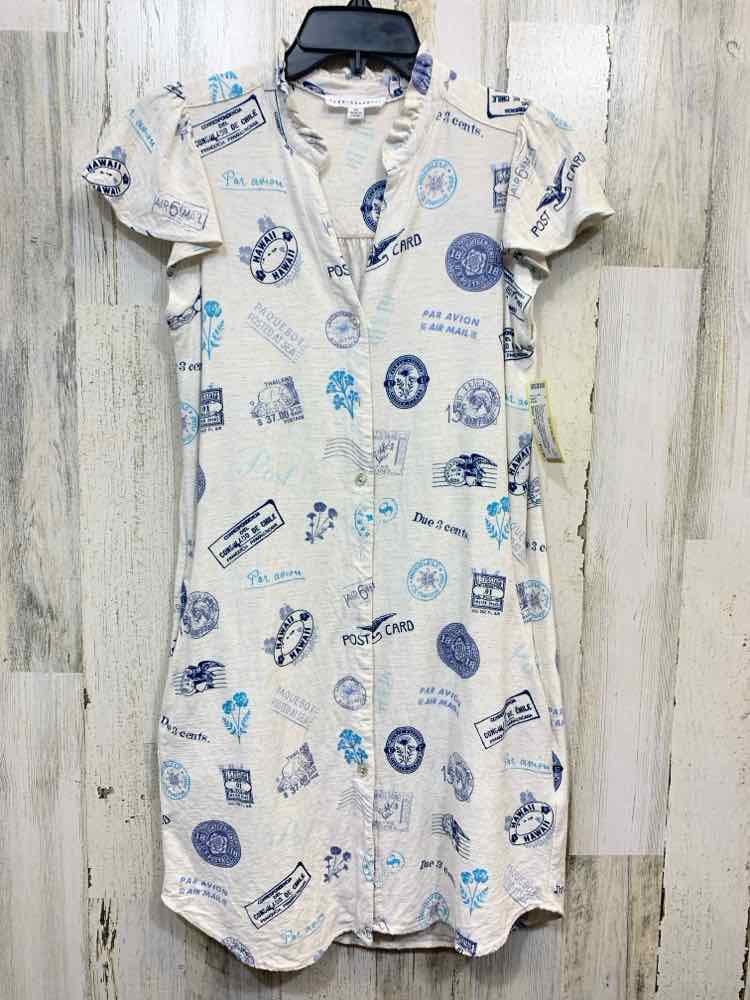 PRE-OWNED JANE AND DLANCY Dresses and Skirts Size XS BEIGE/BLUE STAMPS Dress/STA