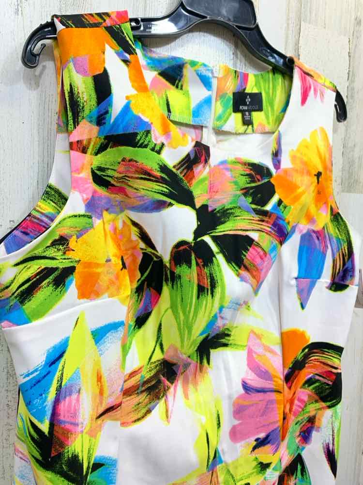 PRE-OWNED RONNI NICOLE Dresses and Skirts Size 16 Multi-Color TROPICAL Dress/TRO