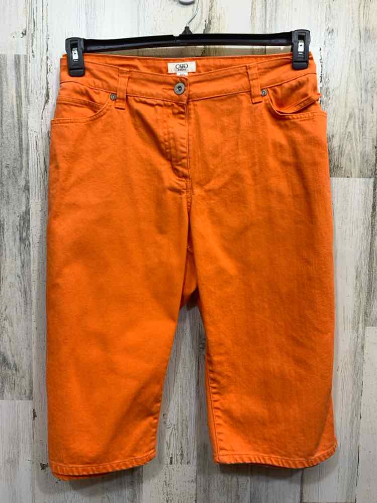 PRE-OWNED Size 20W CATO BOTTOMS Orange Solid CAPRI Shorts/ORANGE DENIM CAPRI PAN