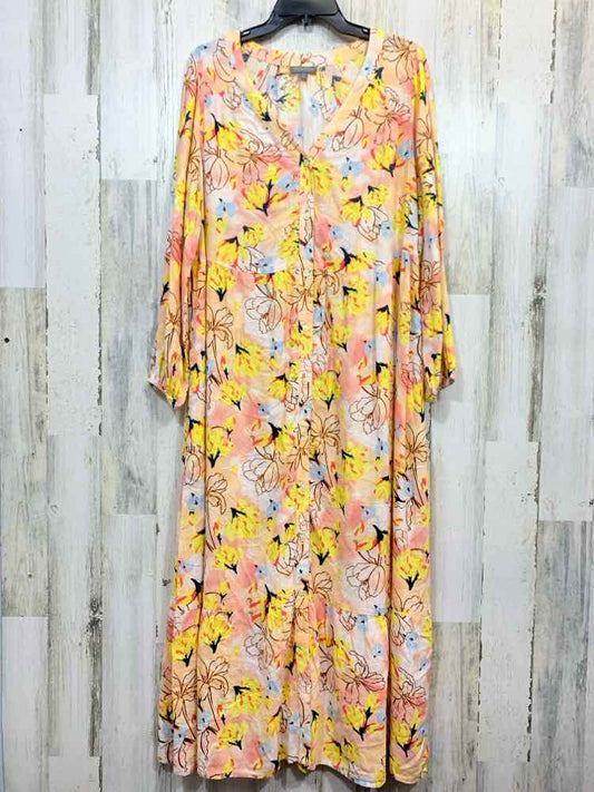 NWT STYLE & CO Dresses and Skirts Size 1X PCH/YLW/LGT BLU/WHT Floral Dress