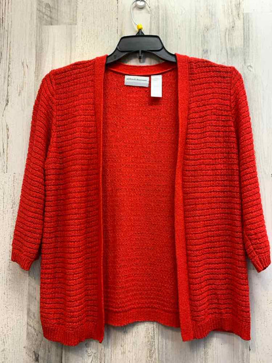 ALFRED DUNNER Tops Size PXL Red 3/4 LENGTH Cardigan