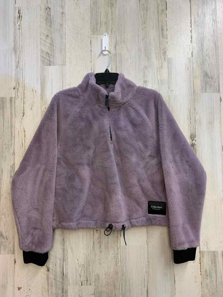 PRE-OWNED CALVIN KLEIN JEANS JACKETS / COATS Size L Purple LONG SLEEVES TOP/FUZZ