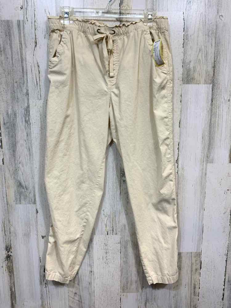 PRE-OWNED Size M SONOMA BOTTOMS Beige WIDE LEG/DRAWSTRING WAIST Pants