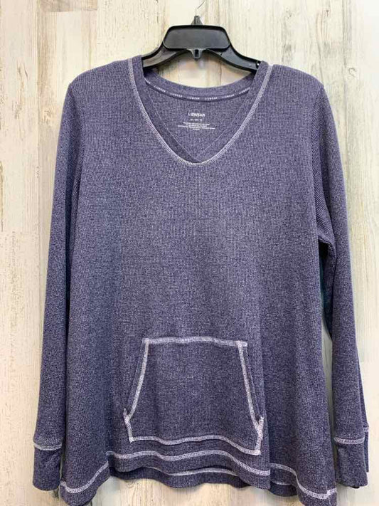 LIZ WEAR Tops Size XL HEATHER BLUE WAFFLE KNIT LONGSLEEVE TOP