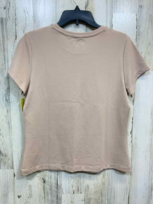 PRE-OWNED CE CE Size L White LINED 3/4 SLEEVE Blouse/RUCHED SLEEVE ROUND NECK/RU
