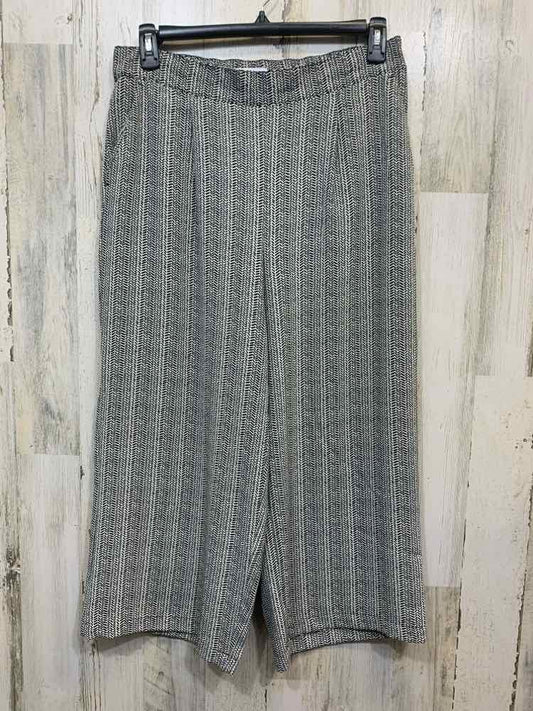 Size L CROFT & BARROW BOTTOMS BLK/WHT SPANDEX WIDE LEG Pants