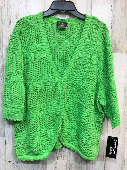 NWT SOUTHERN LADY Tops Size 2X Green SHORTSLEEVE Cardigan