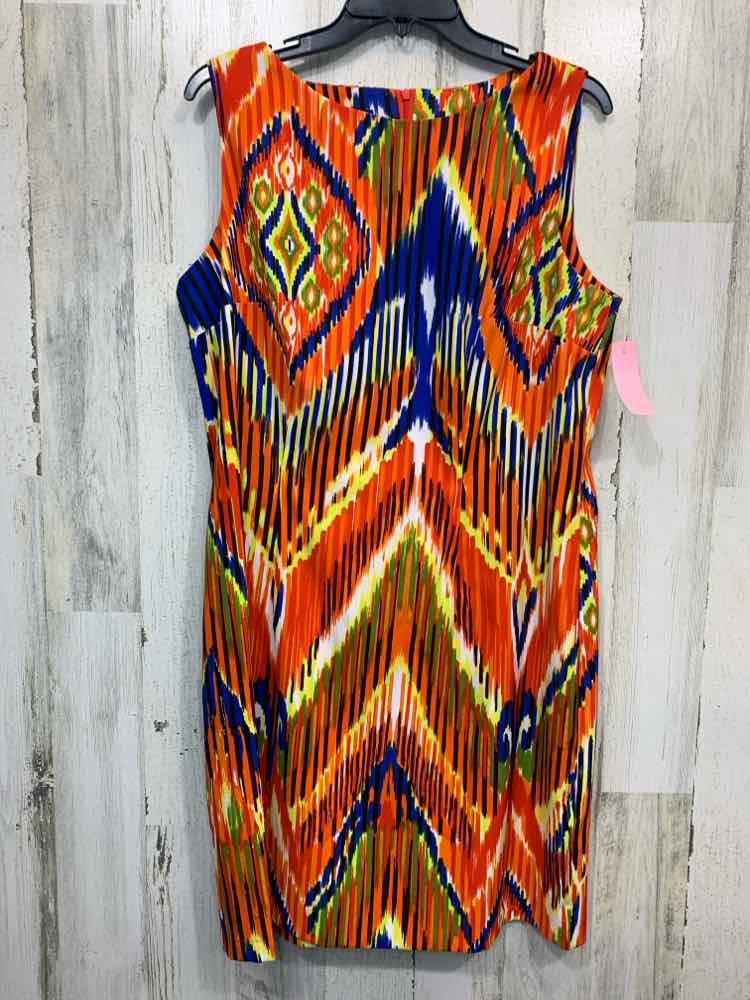 PRE-OWNED ALYX Dresses and Skirts Size 18 Multi-Color ABSTRACT SHEATH Dress/SLEE