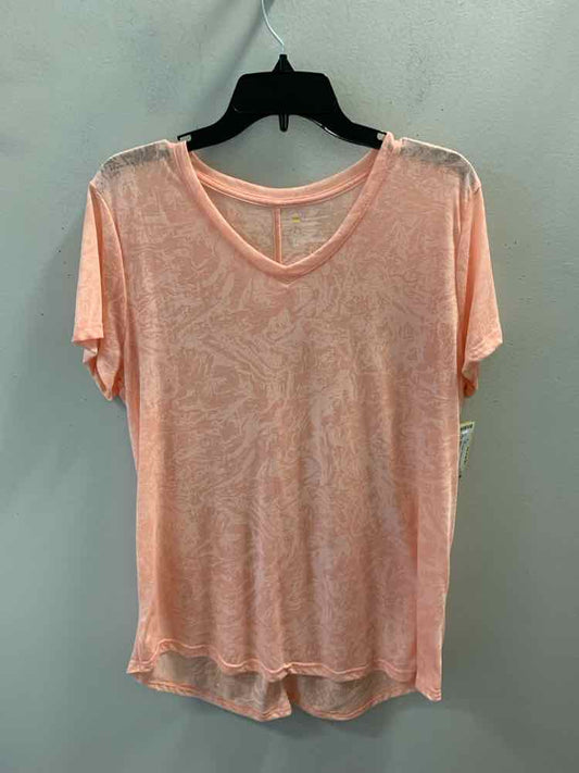 TEK GEAR Tops Size XL Peach SWIRLS SHORT SLEEVES TOP