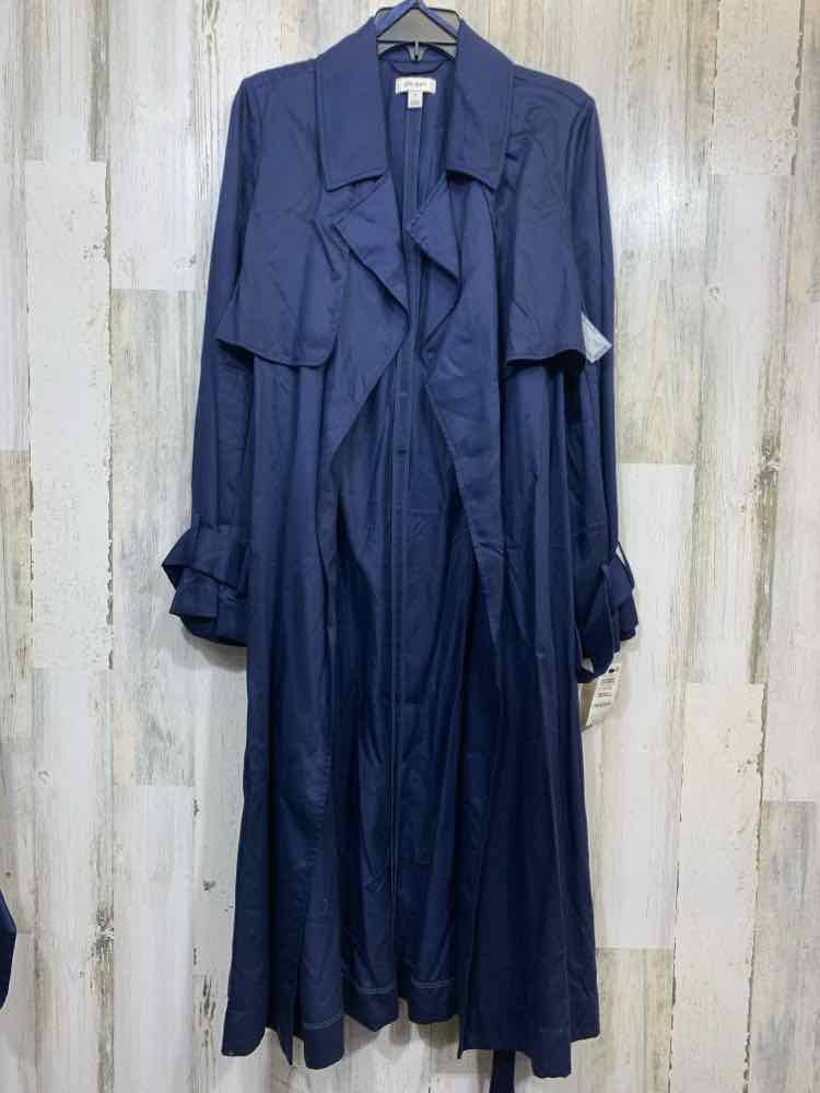 NWT ON 34TH Size S JACKETS / COATS Navy LONG SLEEVES FLAP TRENCH COAT