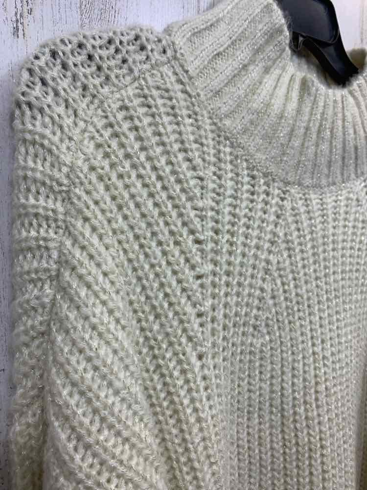 NWT ON 34TH Size L Tops CREAM CABLE KNIT LONG SLEEVE/ MOCK NECK SWEATER