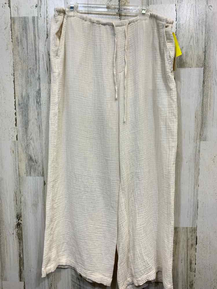 NWT Size L UNIVERSAL THREADS BOTTOMS Cream GAUZE WIDE LEG Pants