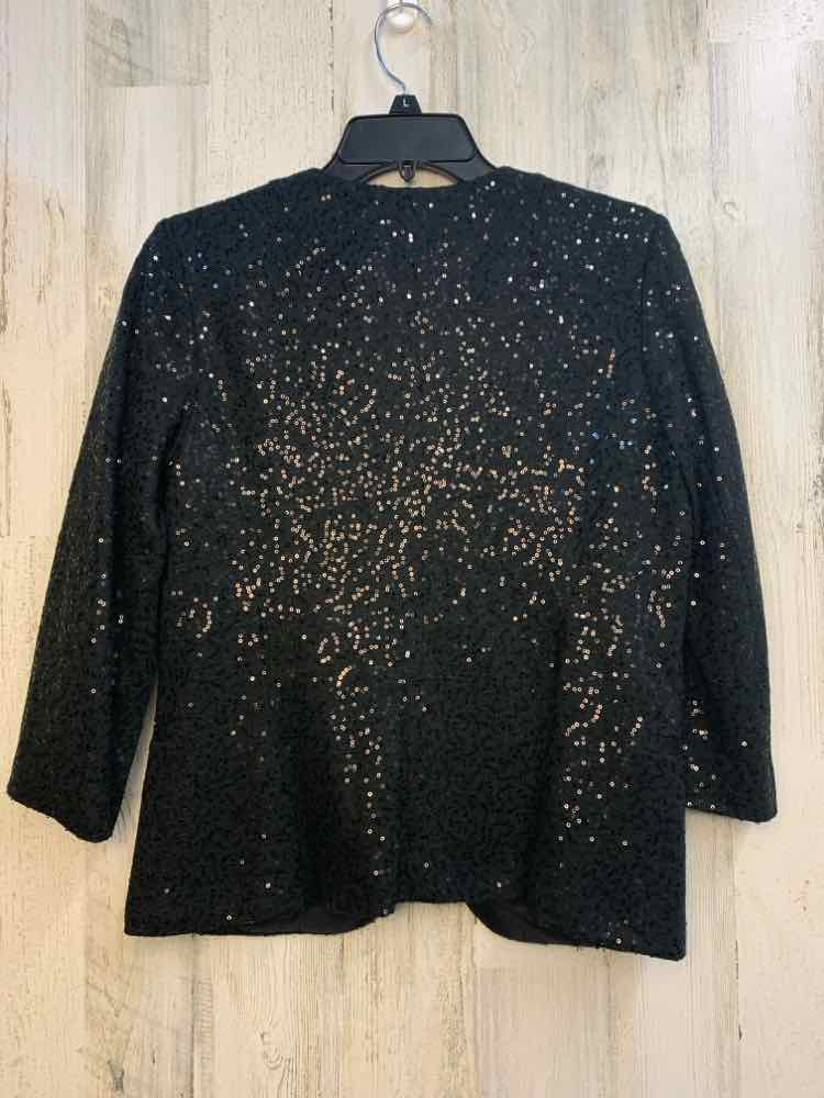 CHARTER CLUB Tops Size 6 Black Sequined JACKET Jacket