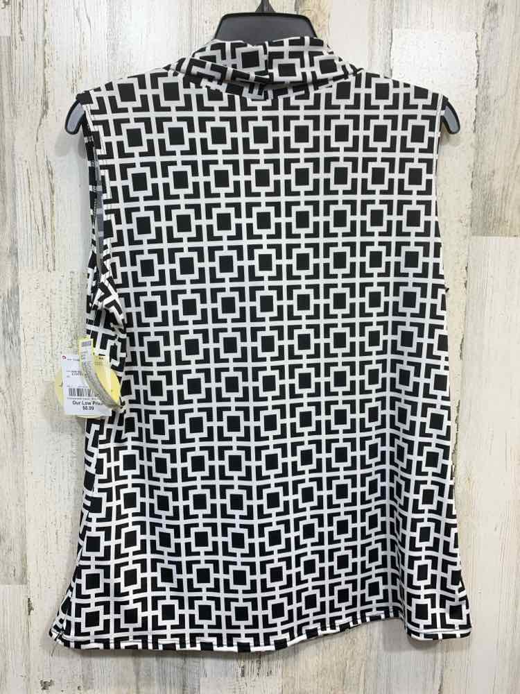 NWT JM FLEURETTE/SLEEVELESS CHAIN LINK PATTERN DRAPED V-NECK W/ TIE