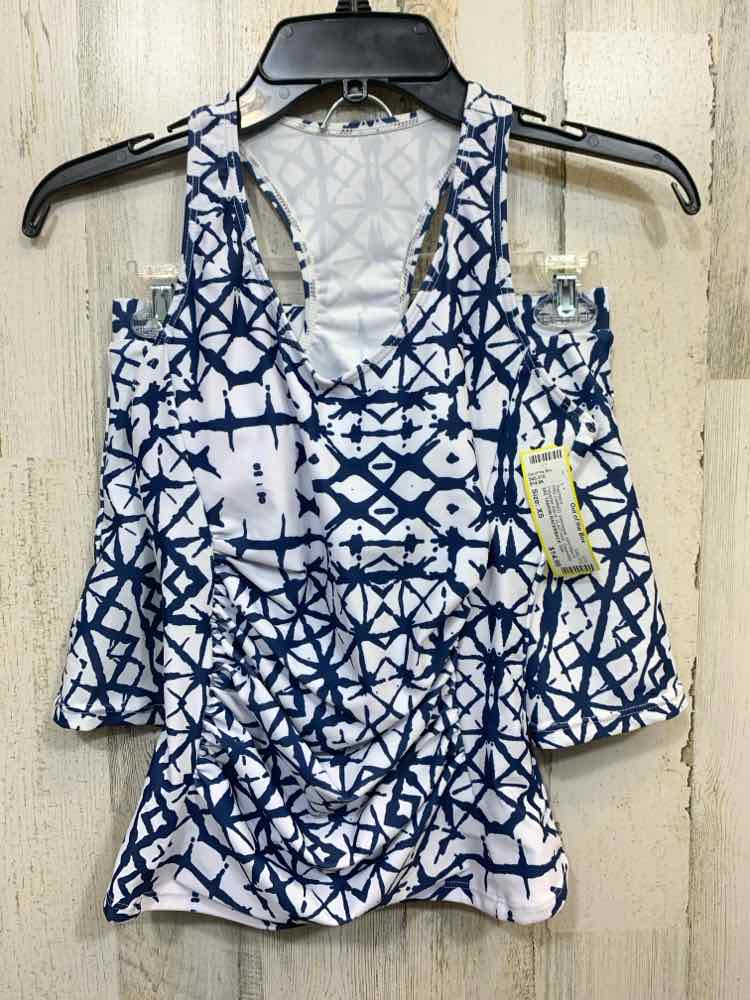 PRE-OWNED Swimwear Size XS/2PC TANKINI RACERBACK TOP MATCHING SKORT BOTTOMS