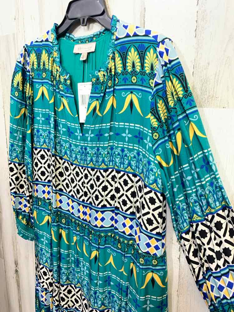 NWT PHILOSOPHY Size XL Dresses and Skirts BLK/WHT/TEAL/BLU YELLOW MAXI Dress