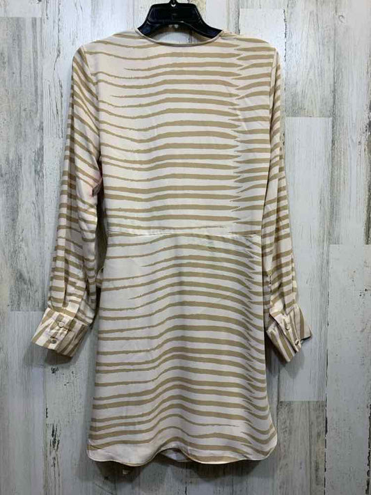 PRE-OWNED H&M Dresses and Skirts Size M TAN/WHT ZEBRA TIE WAIST Dress