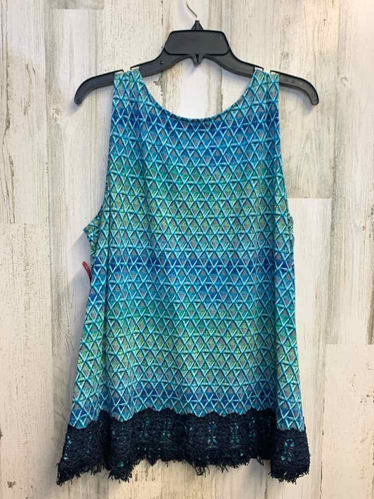 STYLUS PLUS SIZES Size 2X BLU/GREEN DIAMOND SLEEVELESS TOP