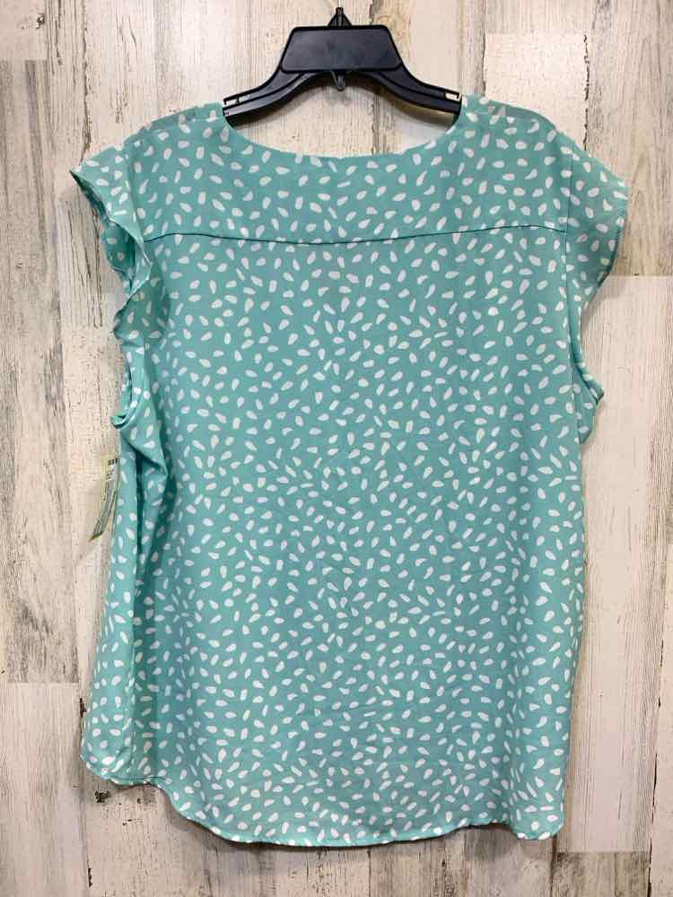 PRE-OWNED FUN2FUN/V-NECK PANEL RUFFLE SLEEVE TANK