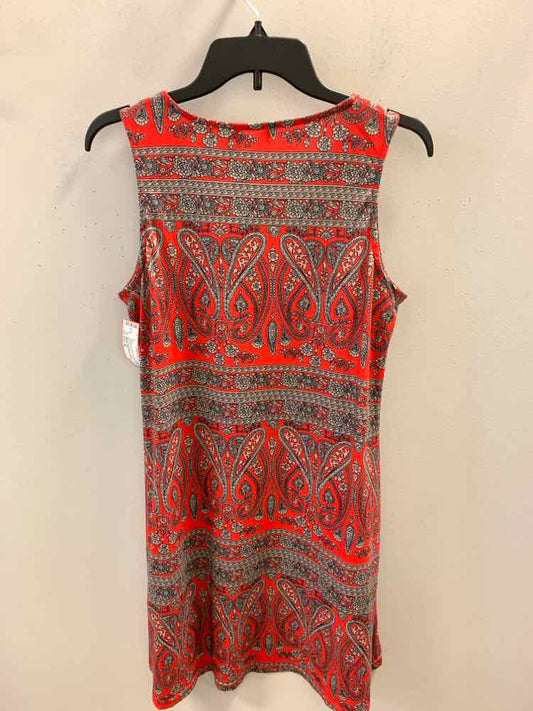 SIMPLE FUN Dresses and Skirts Size M RED/TAN Paisley SLEEVELESS Dress