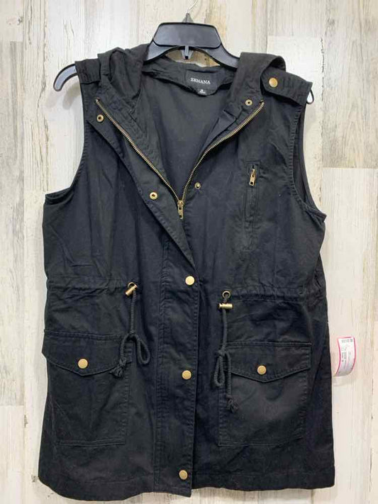 PRE-OWNED ZENANA Size M JACKETS / COAT S Black HOODED CARGO  Vest