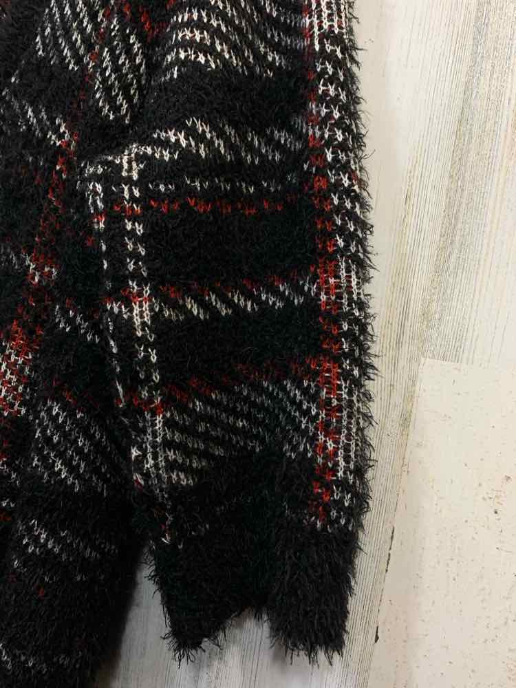 PRE-OWNED LANE BRYANT Tops Size 22/24 BLACK/RED/WHITE Plaid SWEATER Sweater/PLAI