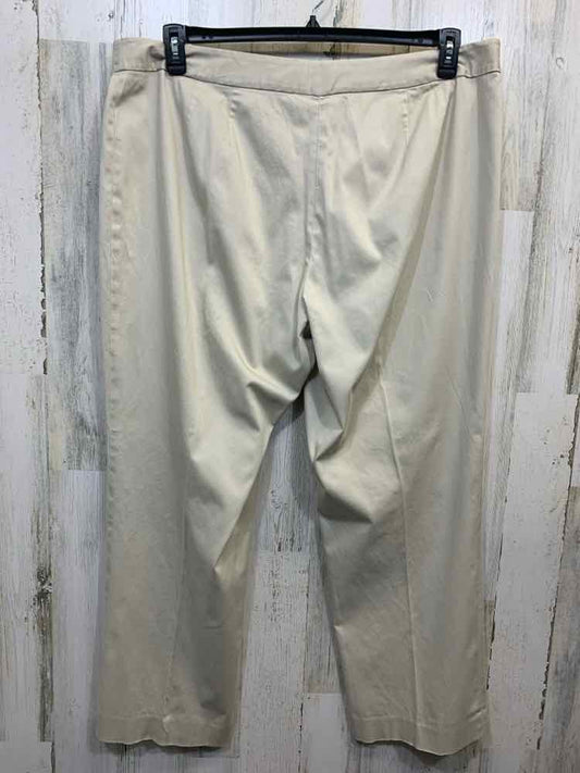 PRE-OWNED Size 22 LANE BRYANT BOTTOMS Khaki FLAT FRONT Pants/2 FRONT POCKETS