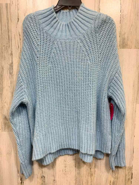 NWT ON 34TH Size M Tops Blue CABLE KNIT LONG SLEEVE/ MOCK NECK SWEATER