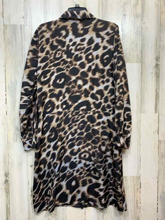 PRE-OWNED CALVIN KLEIN Dresses and Skirts Size 10 BLACK/BROWN CHEETAH Dress/CHEE