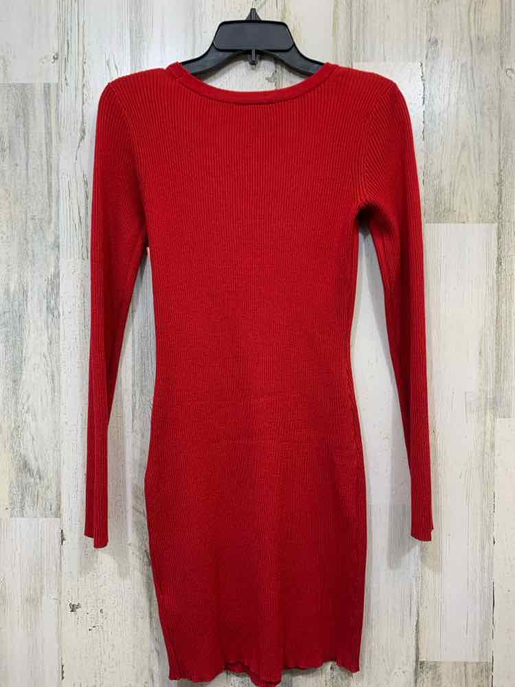 PRE-OWNED BY & BY Dresses and Skirts Size M Red RIBBED BODY CON Dress/RED RIBBED