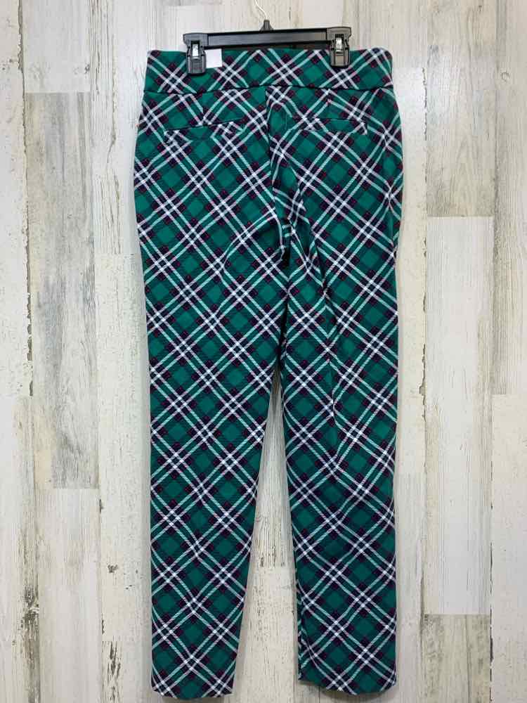 NWT Size 6P KIM ROGERS BOTTOMS GRN/WHT Plaid TAPERED Pants