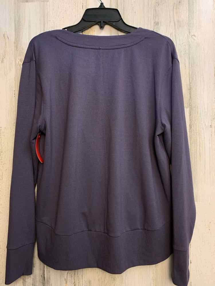 PRE-OWNED APANA Tops Size M Purple LONG SLEEVES TOP/V-NECK