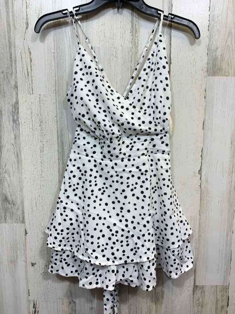 PRE-OWNED MAIN STRIP /SPAGHETTI STRAP RUFFLE HEM V-NECK MINI
