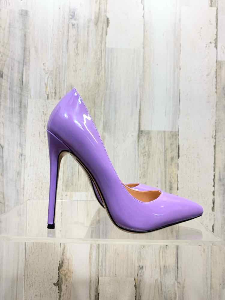 PRE-OWNED WAYDERNS SHOES Shoe Size 7 Lavender Solid POINTED TOE Stiletto/LAVENDE