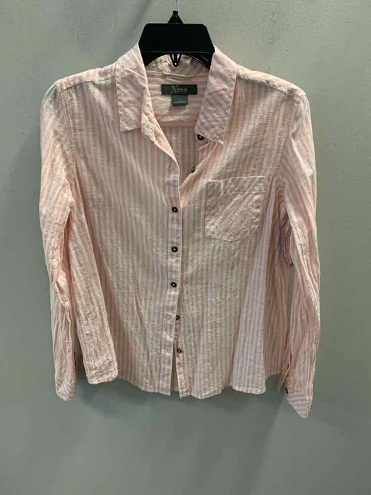 NATURAL REFLECTIONS Tops Size S PINK/WHITE Stripe TOP