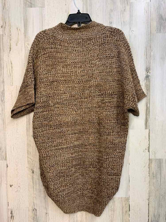 JENNIFER LAUREN Tops Size XL Brown MARLED SHORT SLEEVES Cardigan