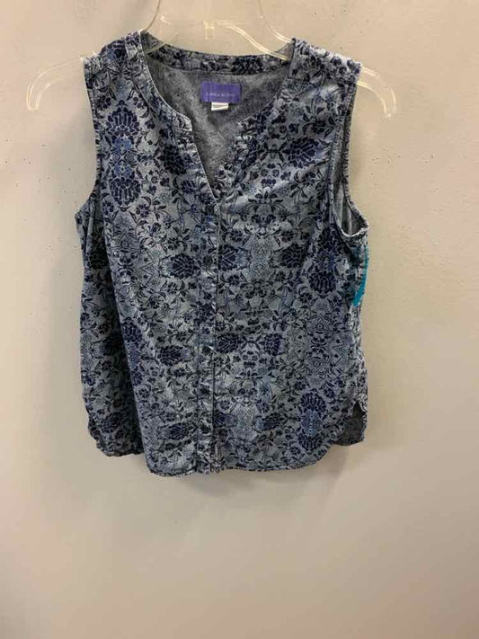 LAURA SCOTT Tops Size S Blue Floral TOP